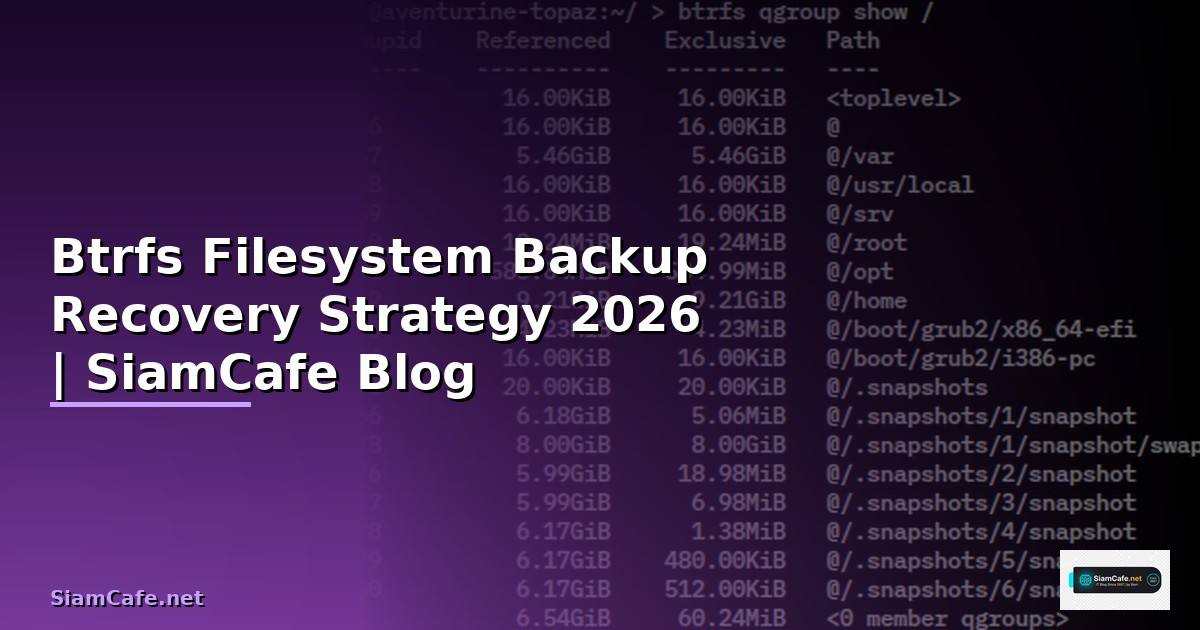 Btrfs Filesystem Backup Recovery Strategy — คู่มือฉบับสมบูรณ์ 2026