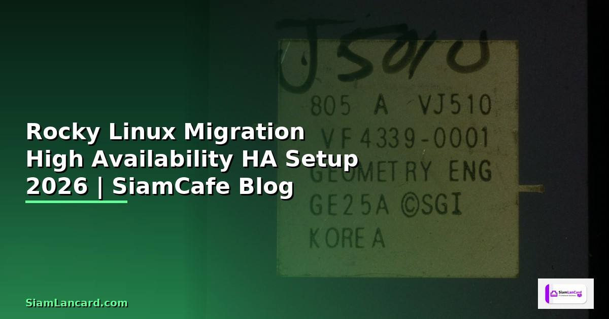 Rocky Linux Migration High Availability HA Setup