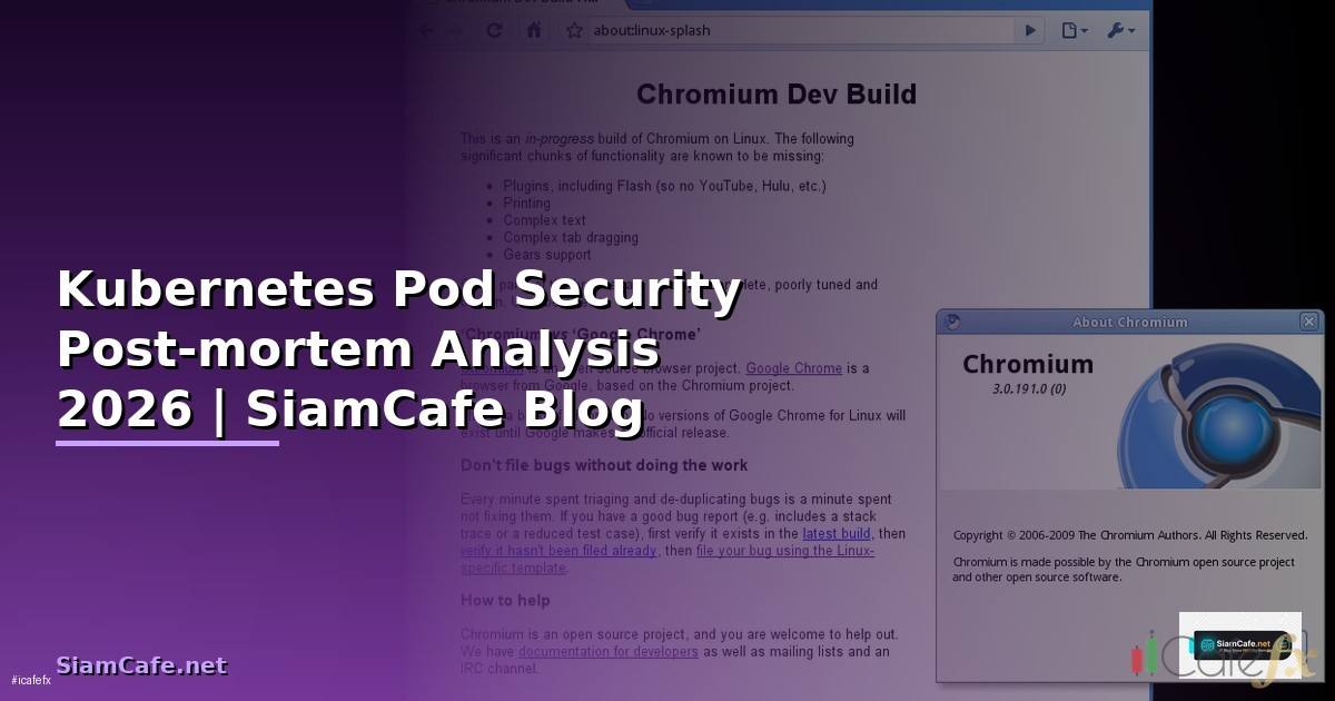 Kubernetes Pod Security Post-mortem Analysis — คู่มือฉบับสมบูรณ์ 2026