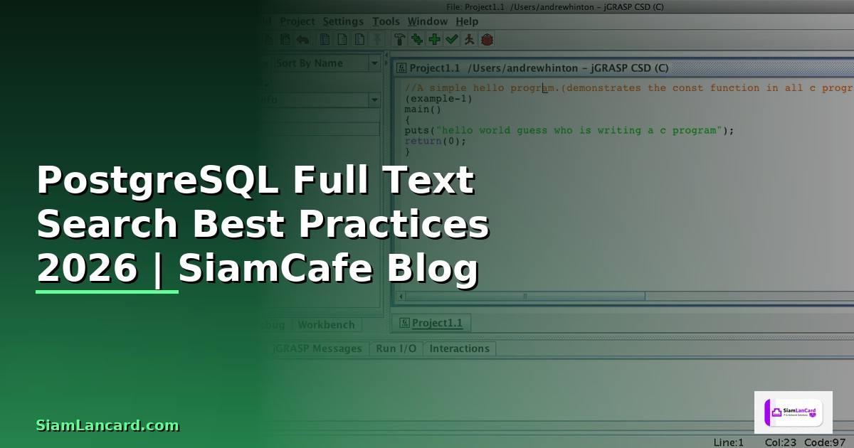 PostgreSQL Full Text Search Best Practices