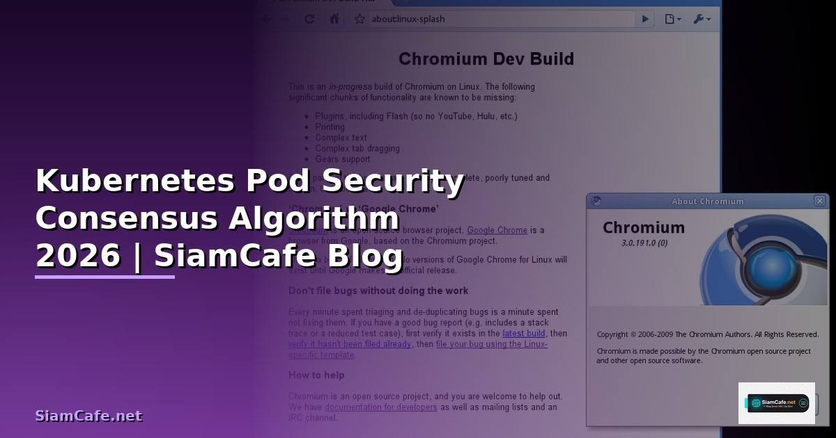 Kubernetes Pod Security Consensus Algorithm — คู่มือฉบับสมบูรณ์ 2026