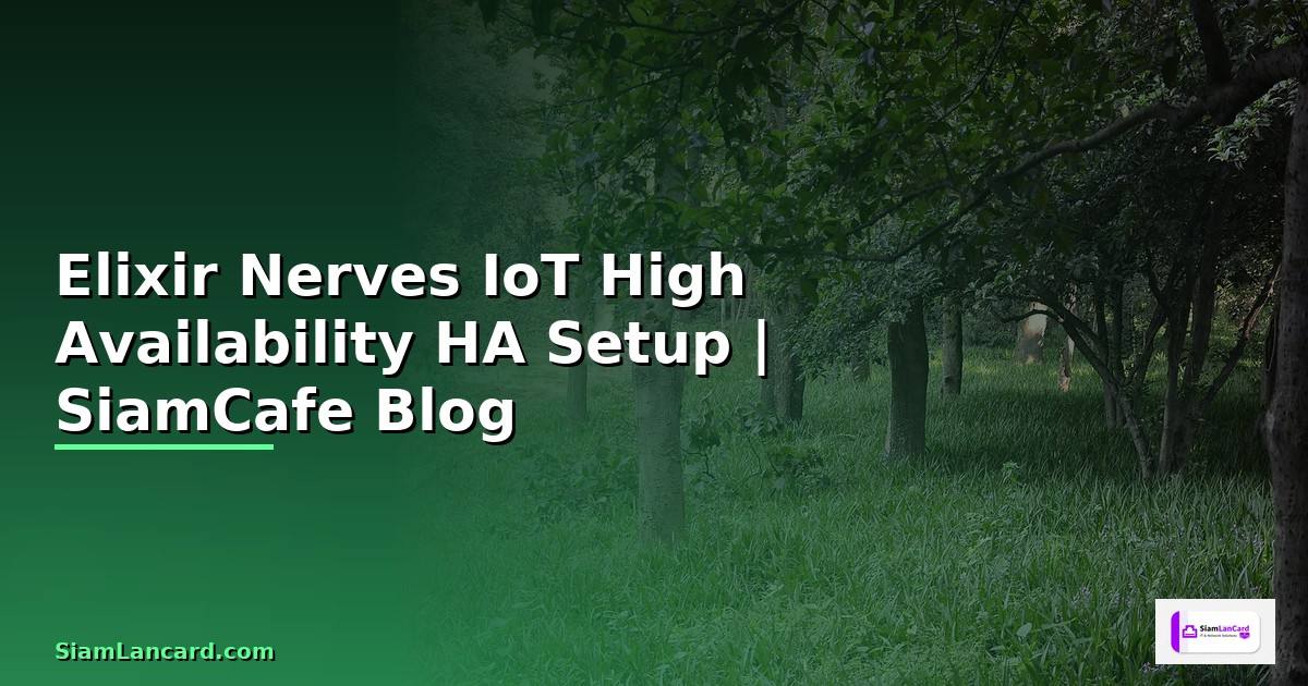 Elixir Nerves IoT High Availability HA Setup