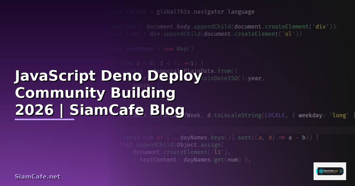 JavaScript Deno Deploy Community Building — คู่มือฉบับสมบูรณ์ 2026