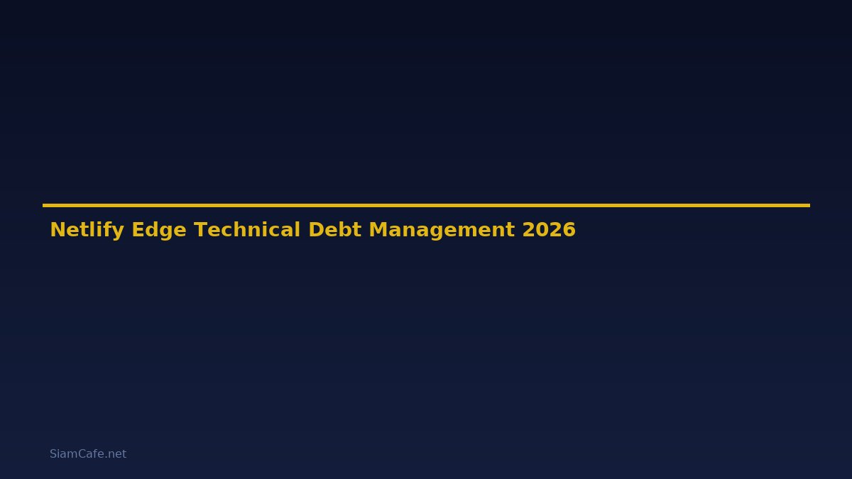 Netlify Edge Technical Debt Management — คู่มือฉบับสมบูรณ์ 2026
