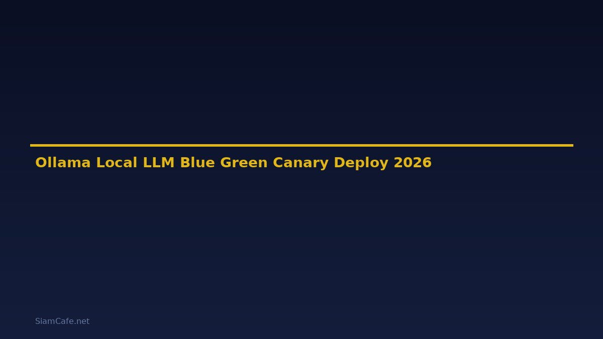Ollama Local LLM Blue Green Canary Deploy — คู่มือฉบับสมบูรณ์ 2026