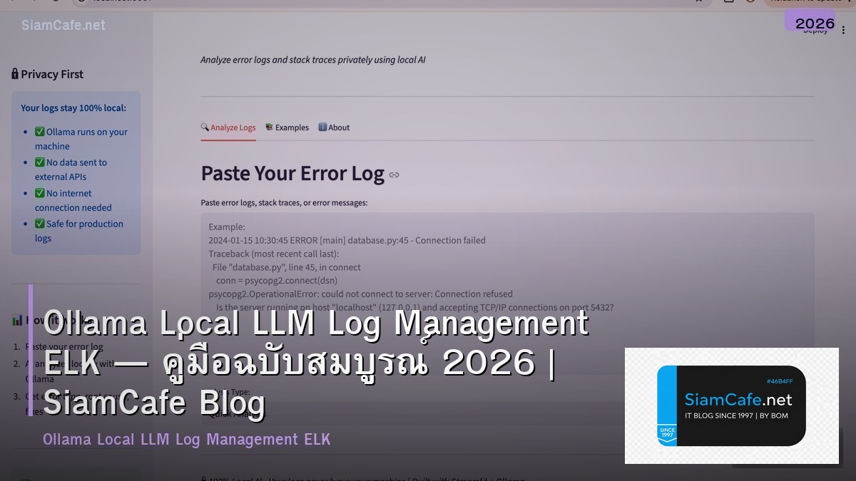 ollama local llm log management elk