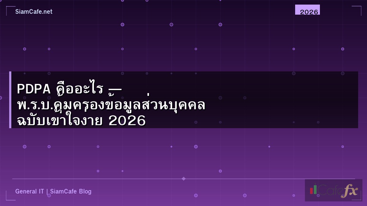 PDPA คืออะไร — พ.ร.บ.คุ้มครองข้อมูลส่วนบุคคล ฉบับเข้าใจง่าย 2026