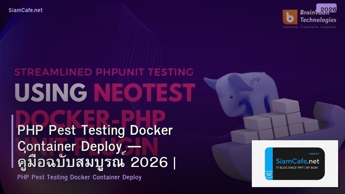 php pest testing docker container deploy