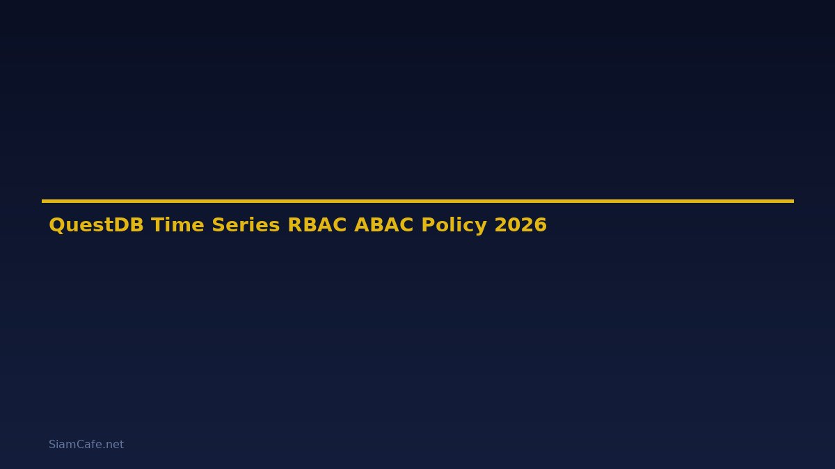 QuestDB Time Series RBAC ABAC Policy — คู่มือฉบับสมบูรณ์ 2026