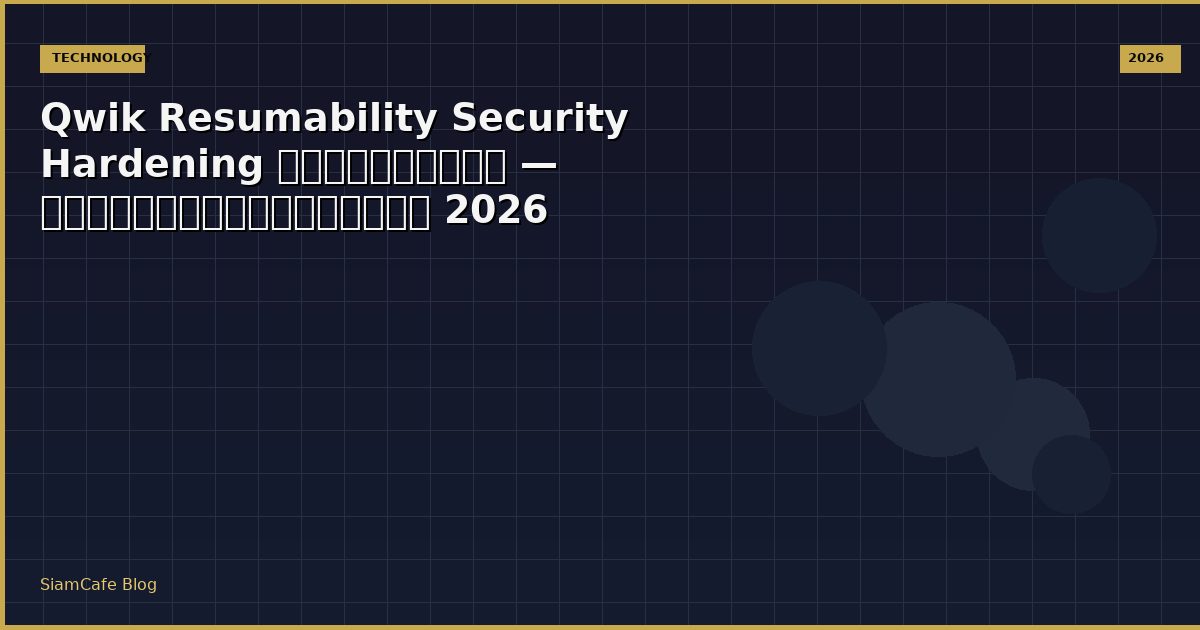Qwik Resumability Security Hardening ป้องกันแฮก — คู่มือฉบับสมบูรณ์ 2026
