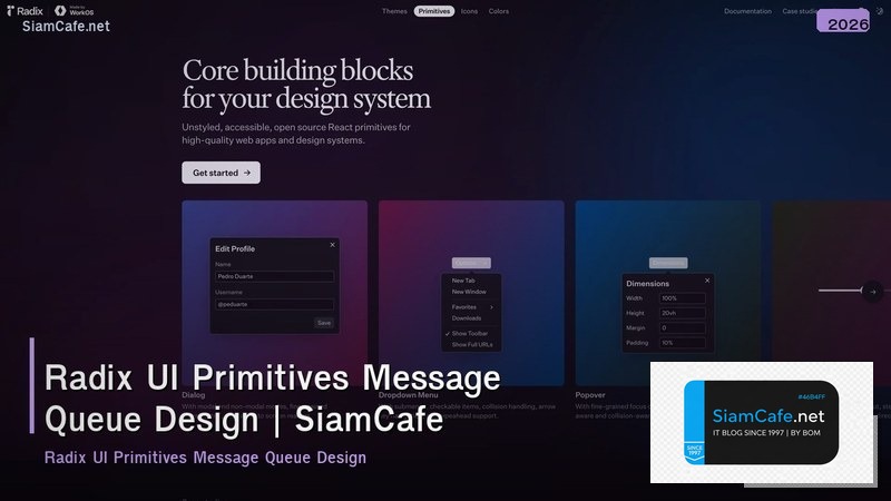 radix ui primitives message queue design