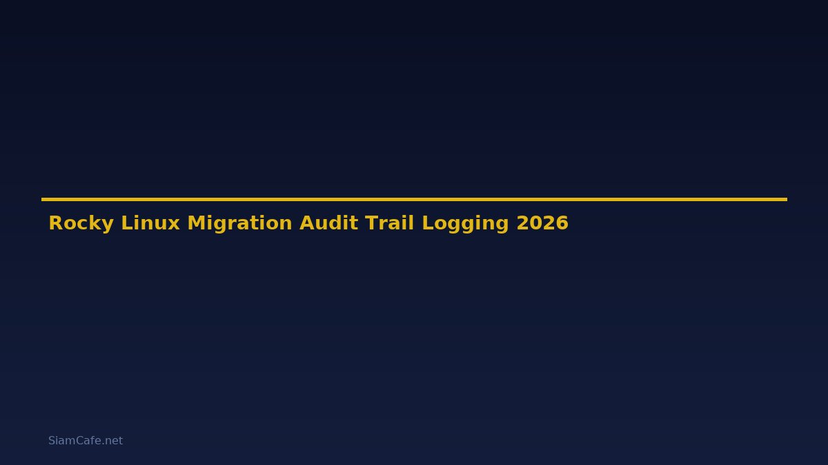 Rocky Linux Migration Audit Trail Logging — คู่มือฉบับสมบูรณ์ 2026