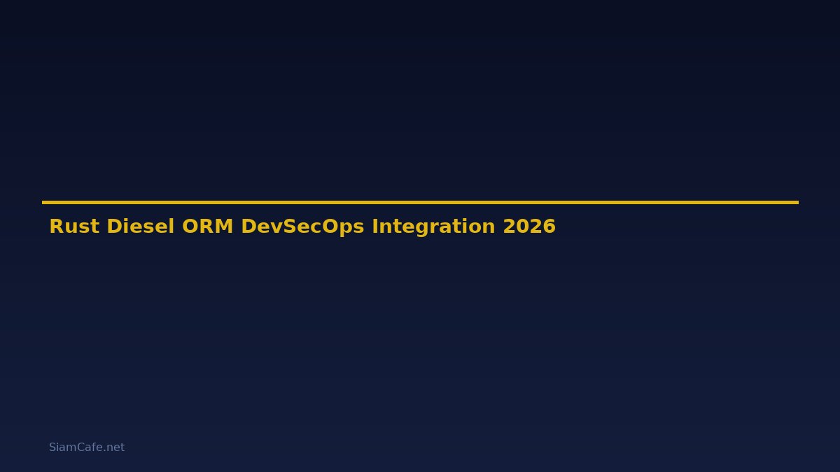 Rust Diesel ORM DevSecOps Integration — คู่มือฉบับสมบูรณ์ 2026