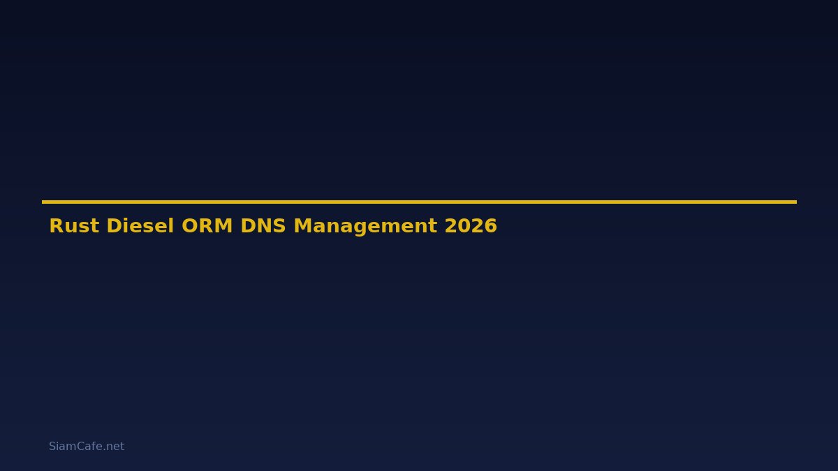 Rust Diesel ORM DNS Management — คู่มือฉบับสมบูรณ์ 2026