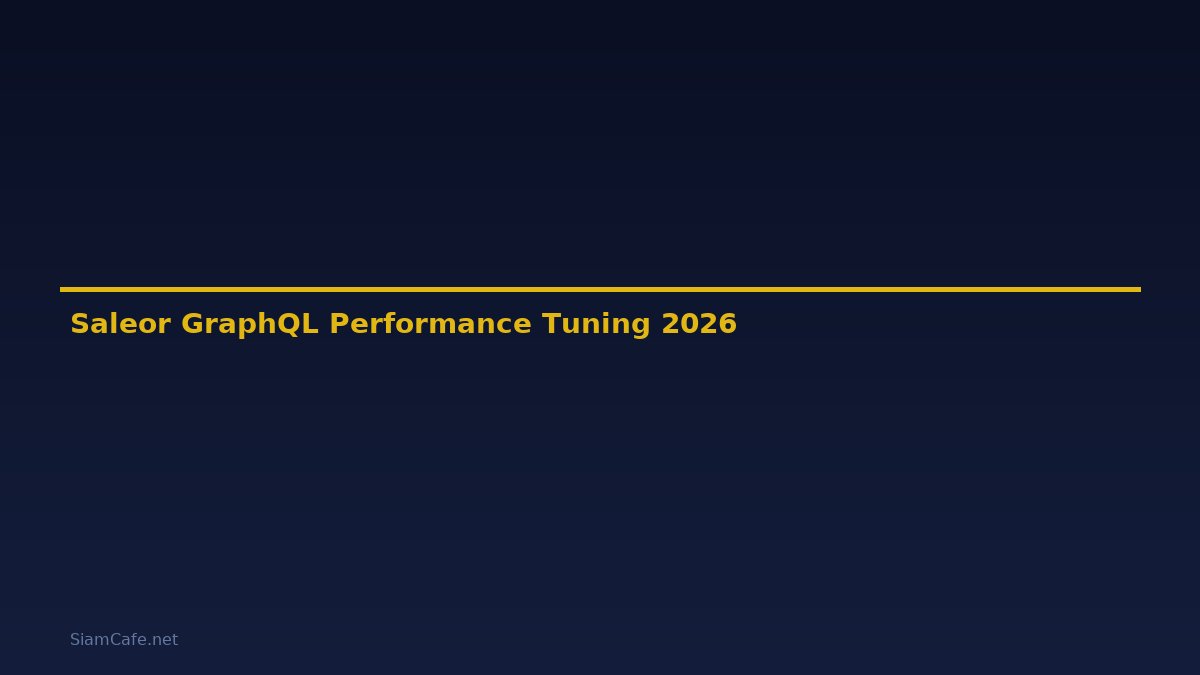 Saleor GraphQL Performance Tuning เพิ่มความเร็ว — คู่มือฉบับสมบูรณ์ 2026