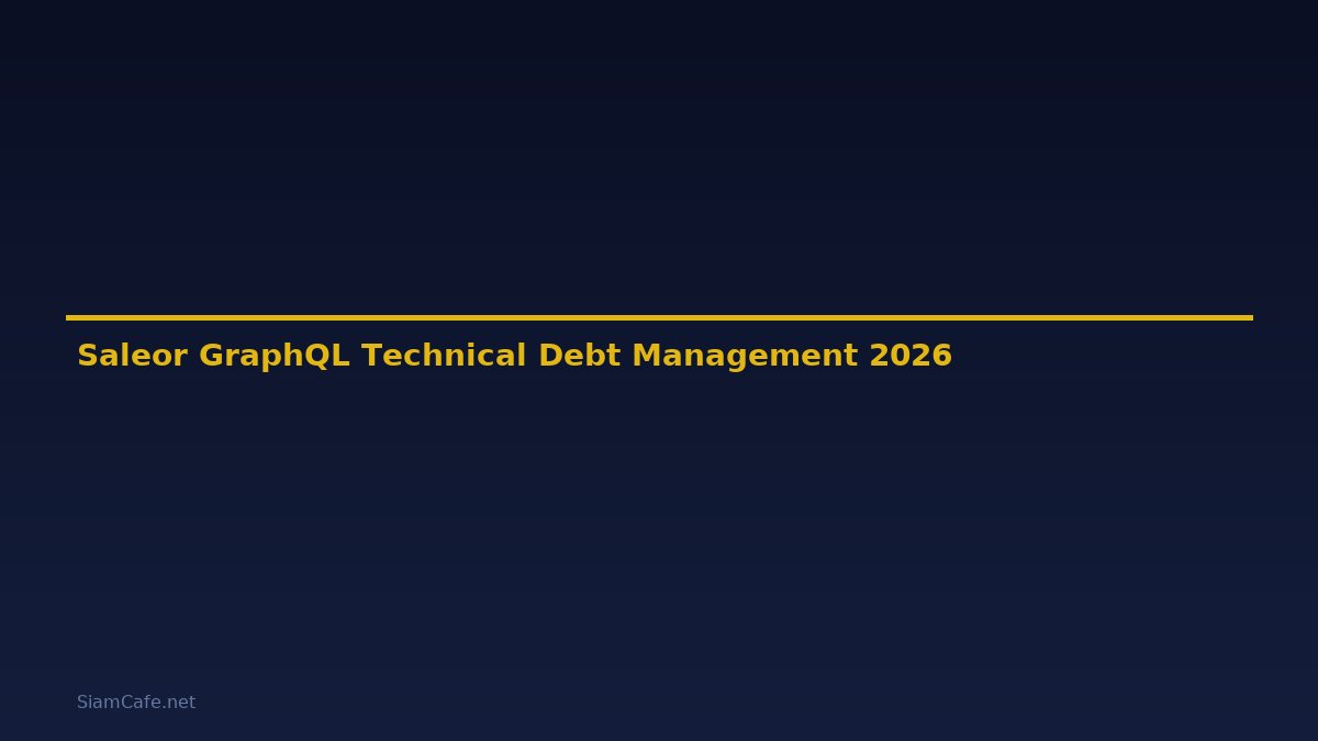 Saleor GraphQL Technical Debt Management — คู่มือฉบับสมบูรณ์ 2026