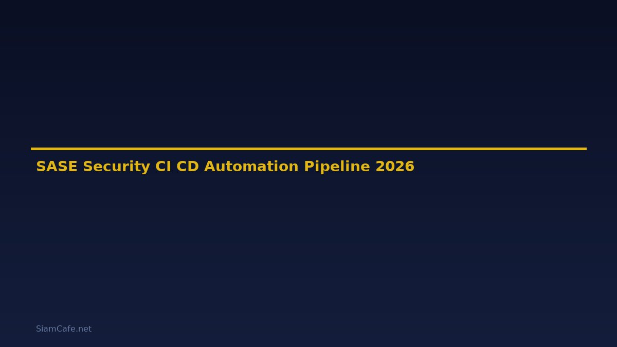 SASE Security CI CD Automation Pipeline — คู่มือฉบับสมบูรณ์ 2026