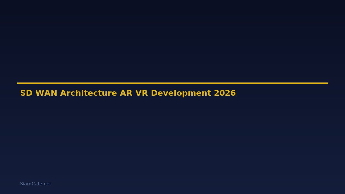 SD-WAN Architecture AR VR Development — คู่มือฉบับสมบูรณ์ 2026