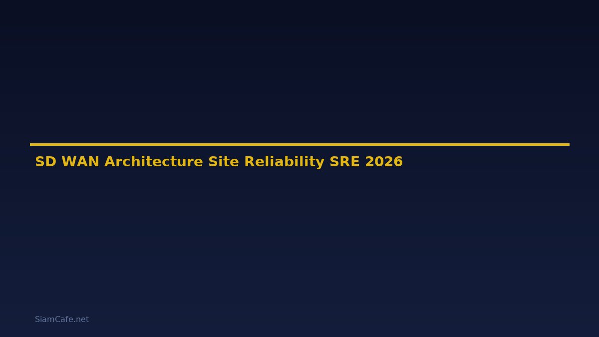 SD-WAN Architecture Site Reliability SRE — คู่มือฉบับสมบูรณ์ 2026
