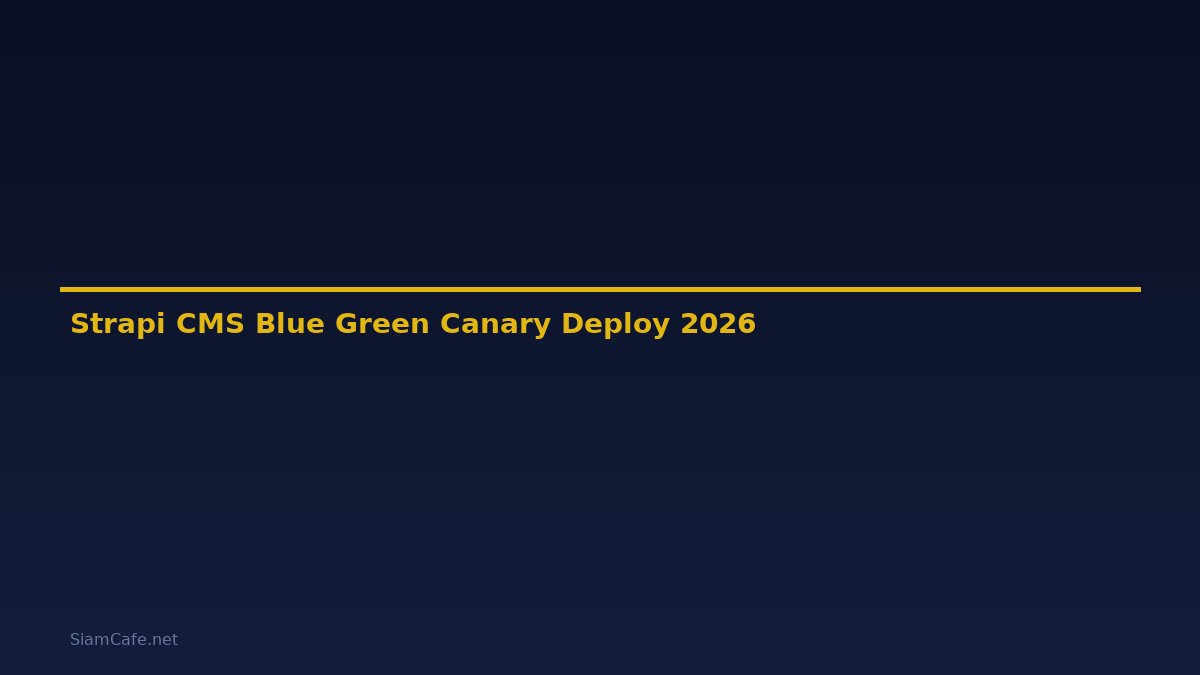 Strapi CMS Blue Green Canary Deploy — คู่มือฉบับสมบูรณ์ 2026