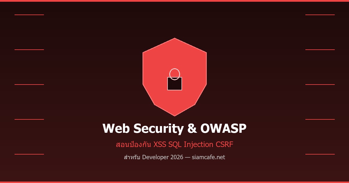 Web Security คืออะไร? สอนป้องกัน OWASP Top 10 XSS SQL Injection CSRF สำหรับ Developer 2026