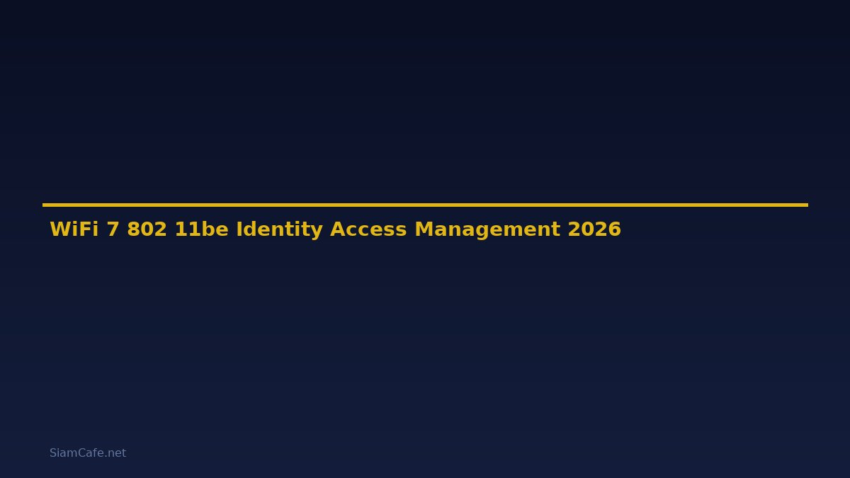 WiFi 7 802.11be Identity Access Management — คู่มือฉบับสมบูรณ์ 2026