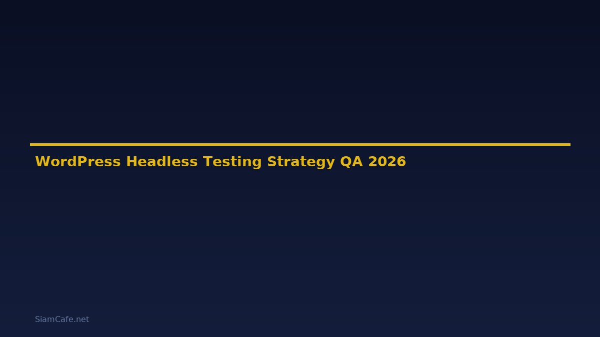 WordPress Headless Testing Strategy QA — คู่มือฉบับสมบูรณ์ 2026