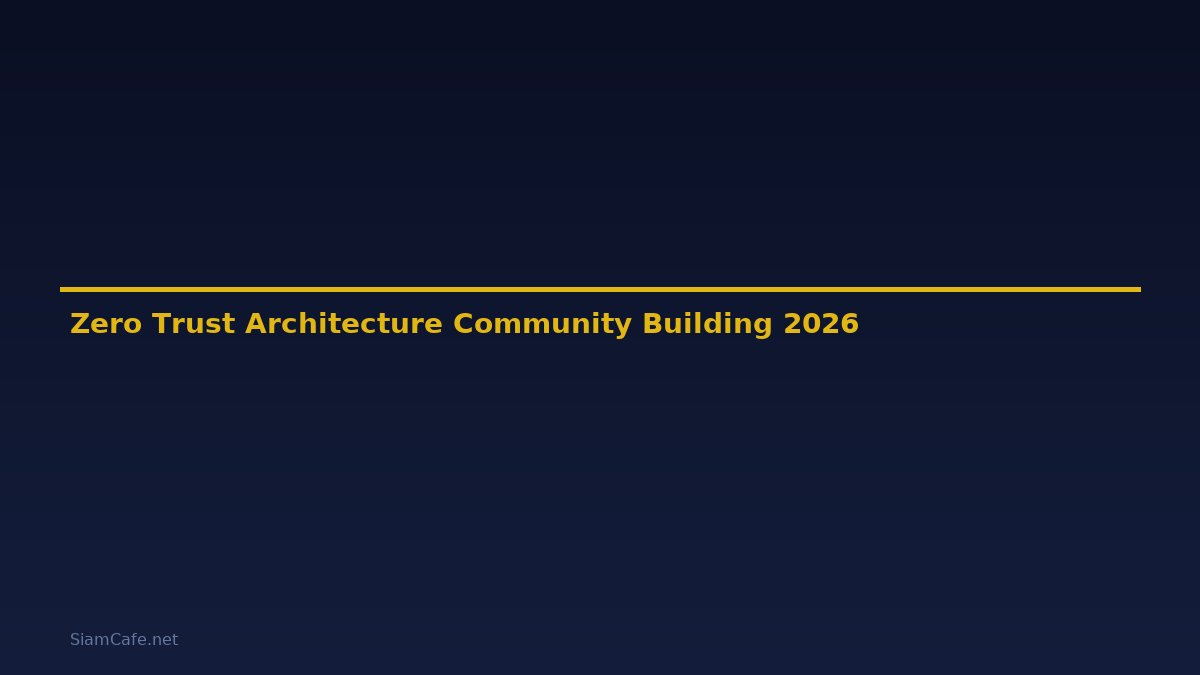 Zero Trust Architecture Community Building — คู่มือฉบับสมบูรณ์ 2026