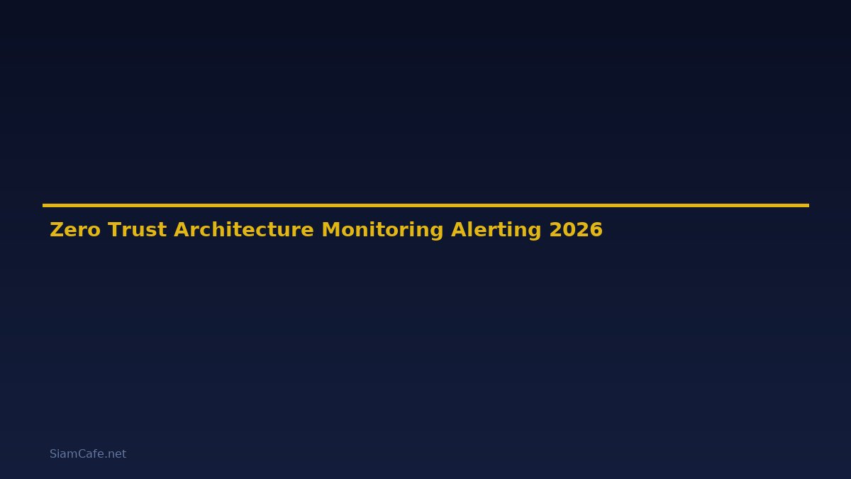 Zero Trust Architecture Monitoring และ Alerting — คู่มือฉบับสมบูรณ์ 2026