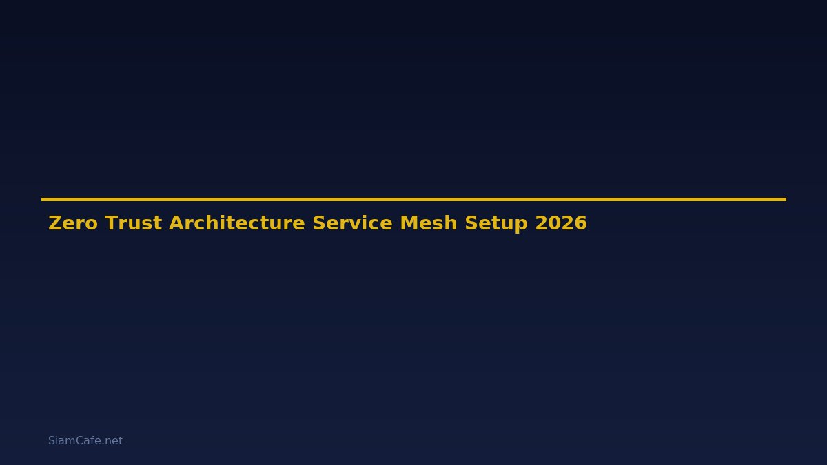 Zero Trust Architecture Service Mesh Setup — คู่มือฉบับสมบูรณ์ 2026