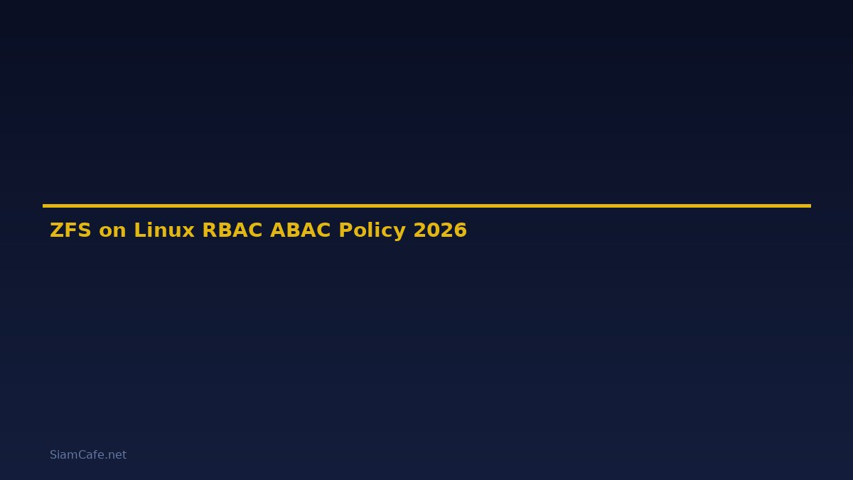 ZFS on Linux RBAC ABAC Policy — คู่มือฉบับสมบูรณ์ 2026
