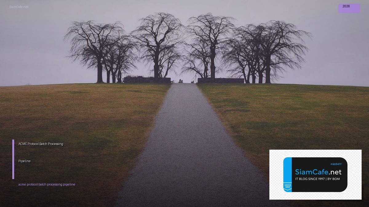 ACME Protocol Batch Processing Pipeline — คู่มือฉบับสมบูรณ์ 2026 | SiamCafe Blog