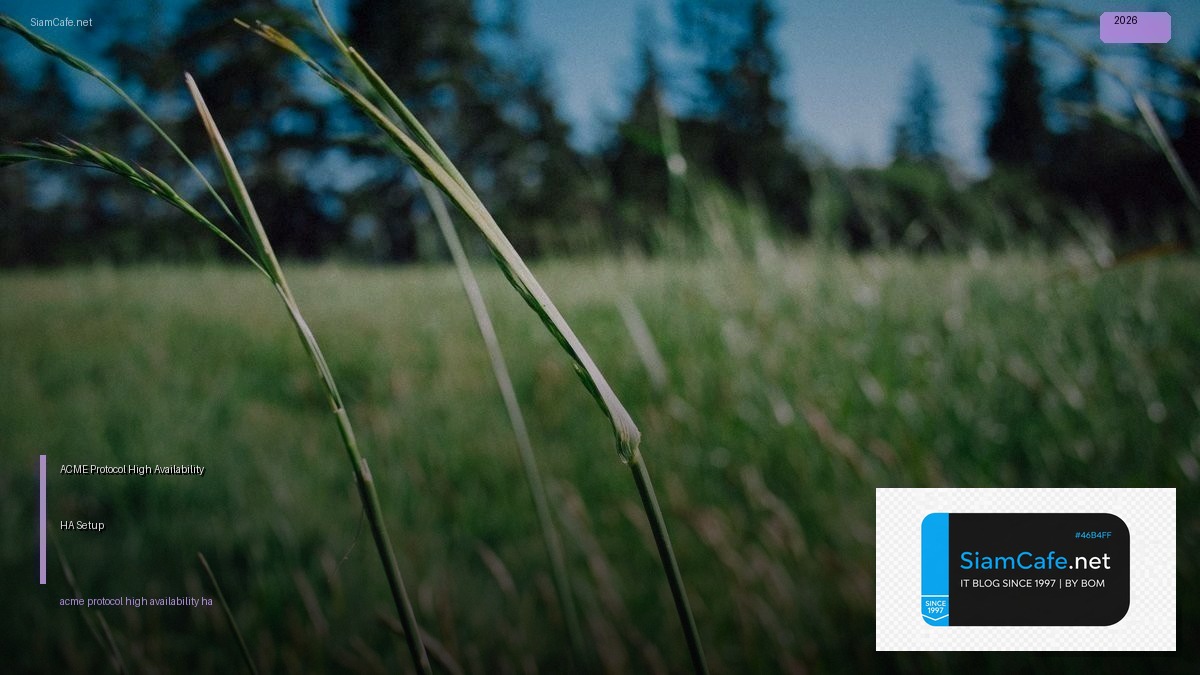 ACME Protocol High Availability HA Setup — คู่มือฉบับสมบูรณ์ 2026 | SiamCafe Blog