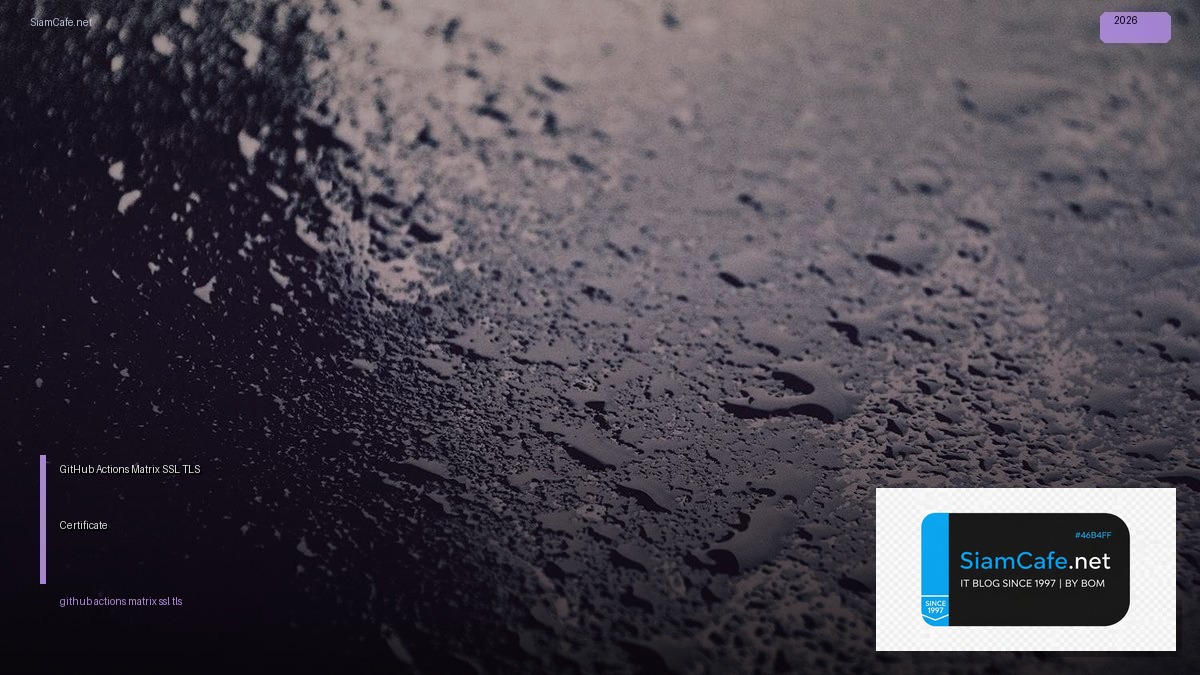 GitHub Actions Matrix SSL TLS Certificate — คู่มือฉบับสมบูรณ์ 2026 | SiamCafe Blog