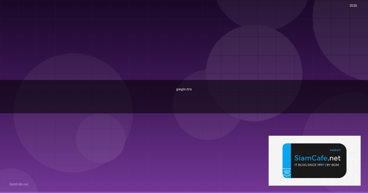 Google DNS คืออะไร — คู่มือ IT Infrastructure 2026 — คู่มือฉบับสมบูรณ์ 2026 | SiamCafe Blog