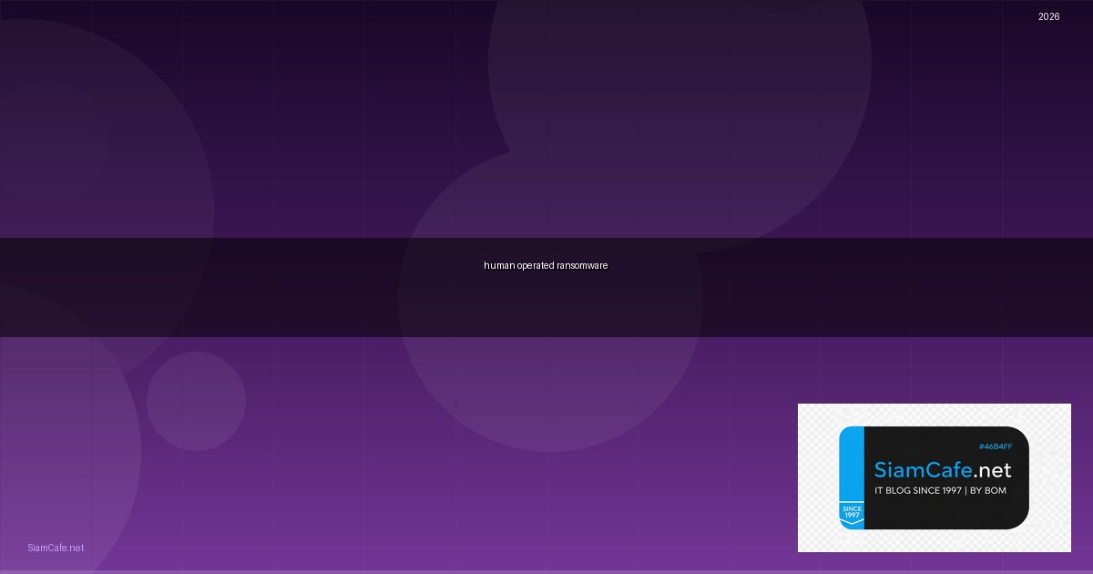 human operated ransomware คือ — วิธีตั้งค่าและใช้งานจริงพร้อมตัวอย่าง