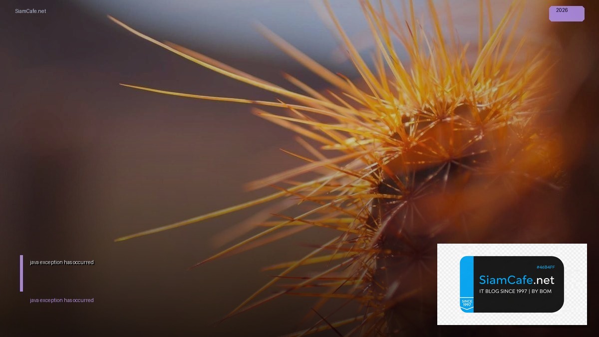 java exception has occurred คือ — คู่มือฉบับสมบูรณ์ 2026 | SiamCafe Blog