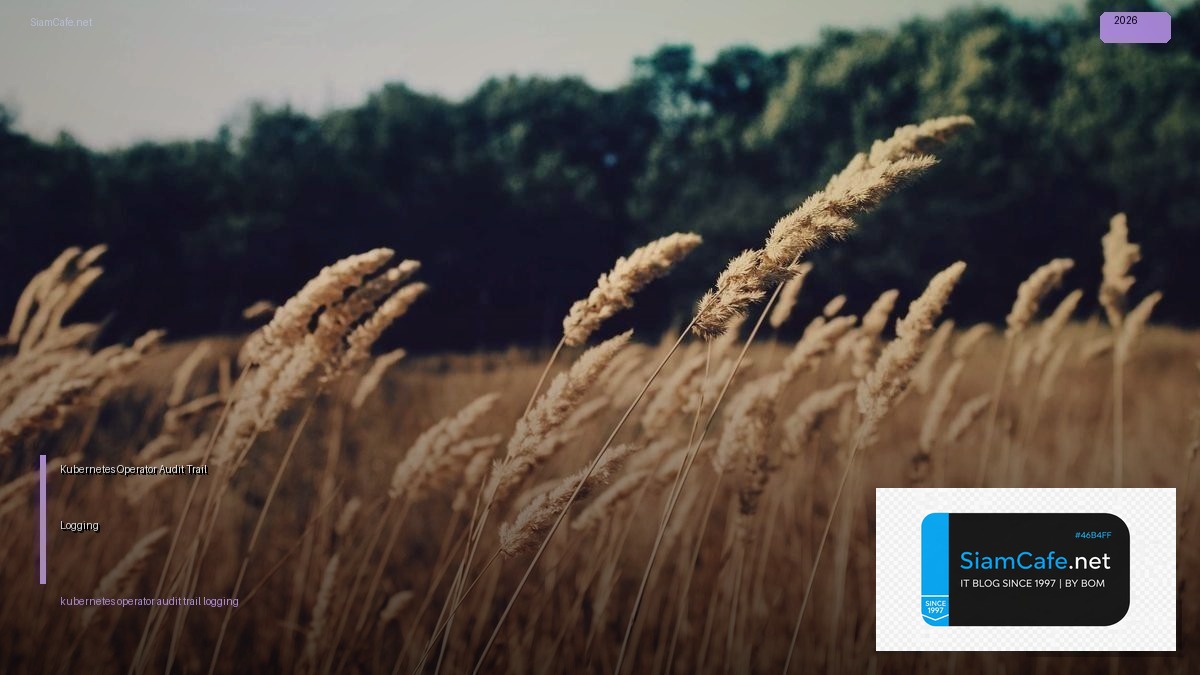 kubernetes operator audit trail logging