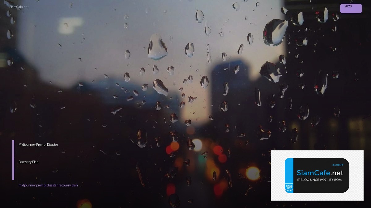 Midjourney Prompt Disaster Recovery Plan — คู่มือฉบับสมบูรณ์ 2026 | SiamCafe Blog