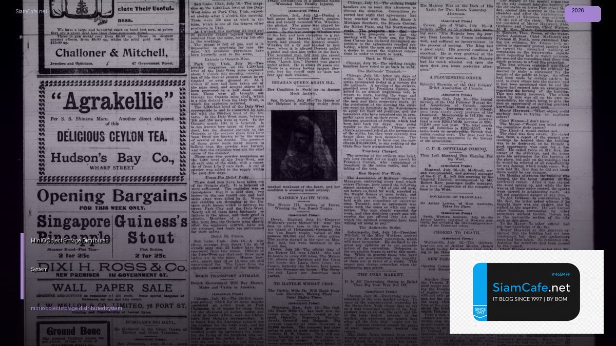 MinIO Object Storage Distributed System — คู่มือฉบับสมบูรณ์ 2026 | SiamCafe Blog