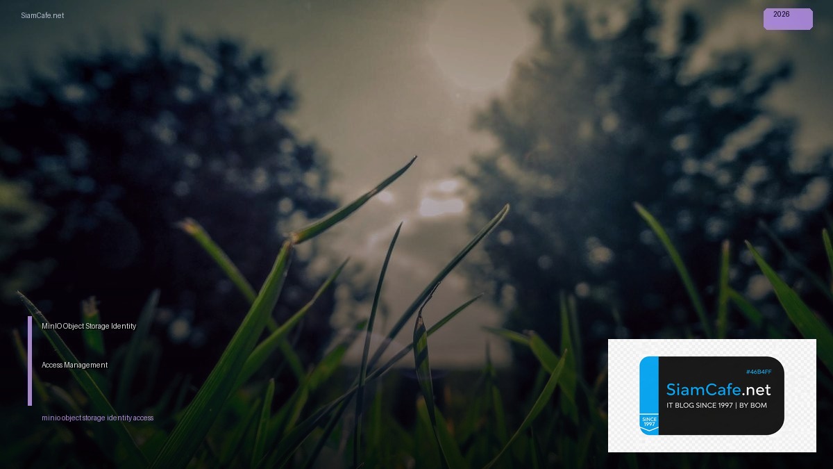 MinIO Object Storage Identity Access Management — คู่มือฉบับสมบูรณ์ 2026 | SiamCafe Blog