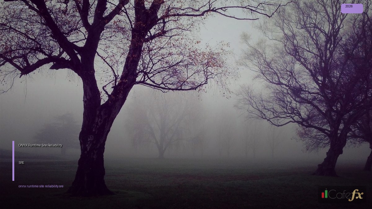 ONNX Runtime Site Reliability SRE — คู่มือฉบับสมบูรณ์ 2026 | SiamCafe Blog