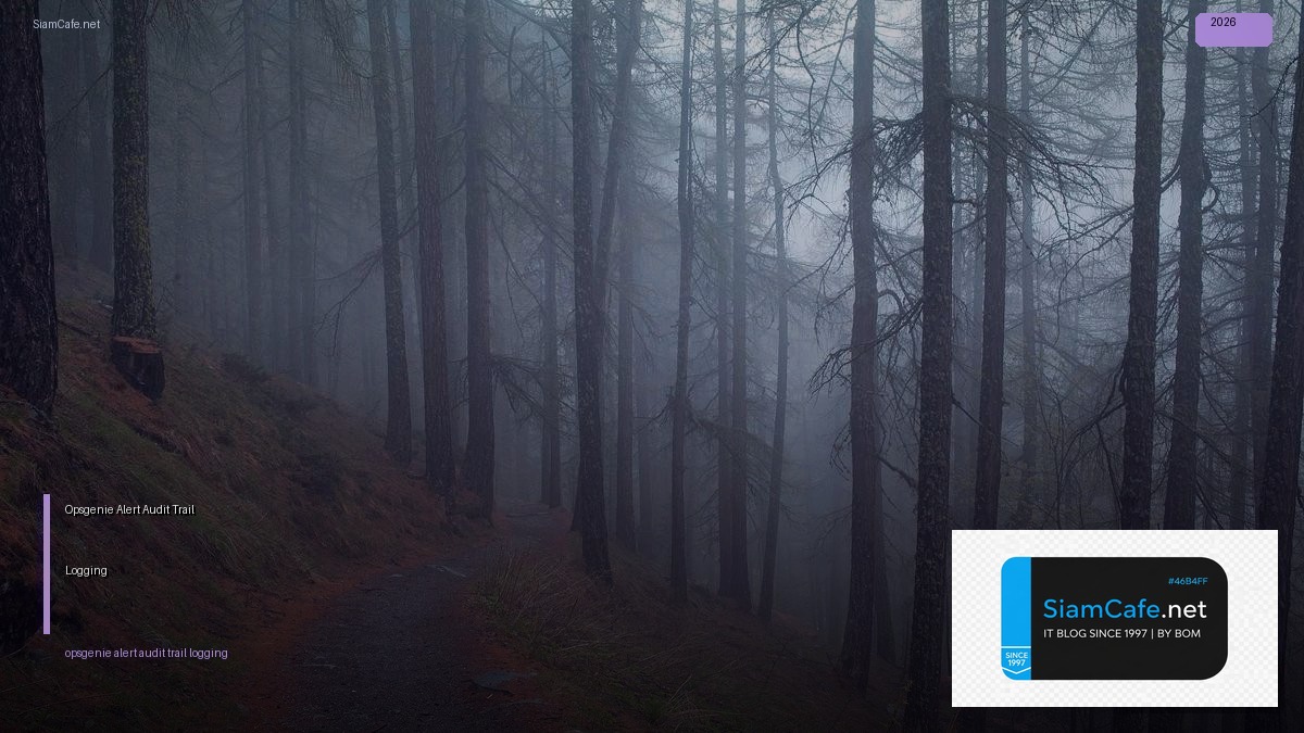 Opsgenie Alert Audit Trail Logging | SiamCafe Blog