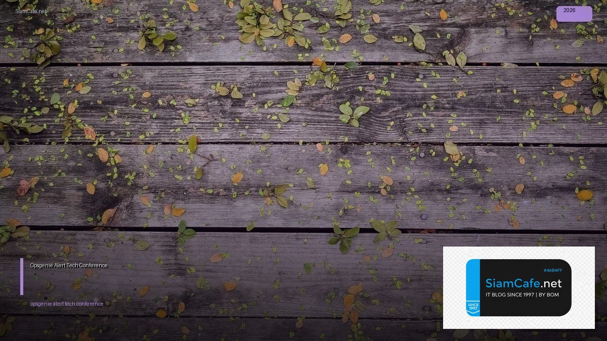 Opsgenie Alert Tech Conference 2026 — คู่มือฉบับสมบูรณ์ 2026 | SiamCafe Blog