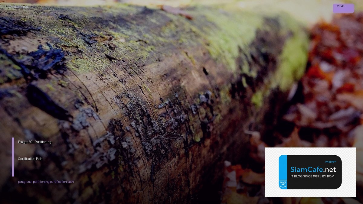 PostgreSQL Partitioning Certification Path — คู่มือฉบับสมบูรณ์ 2026 | SiamCafe Blog
