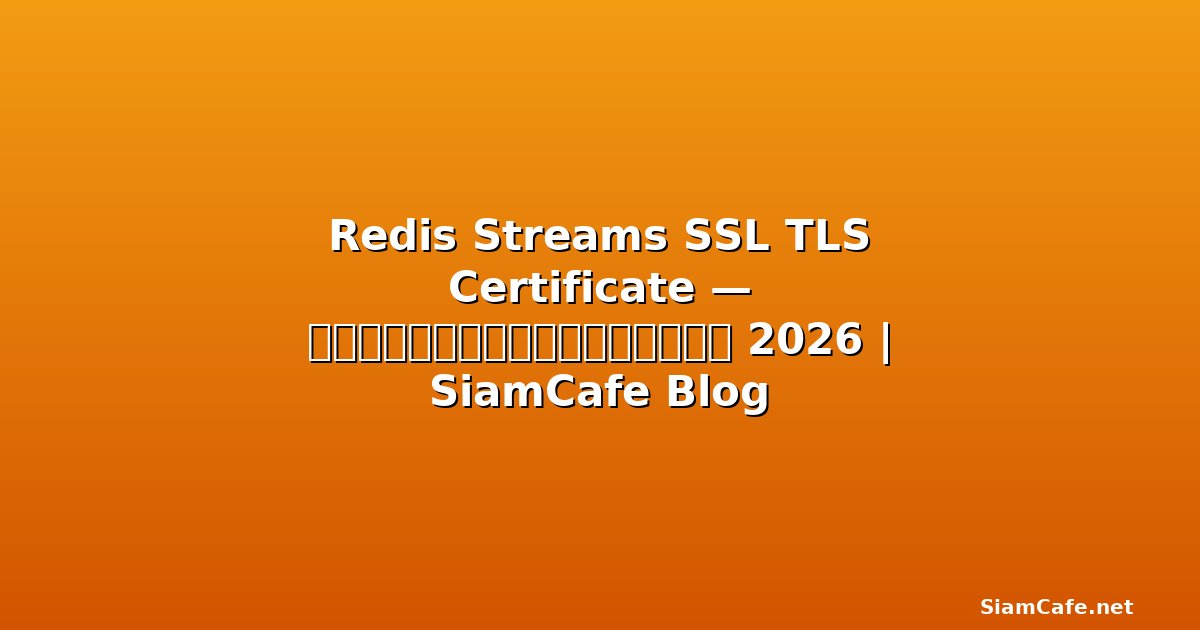 Redis Streams SSL TLS Certificate — คู่มือฉบับสมบูรณ์ 2026 | SiamCafe Blog