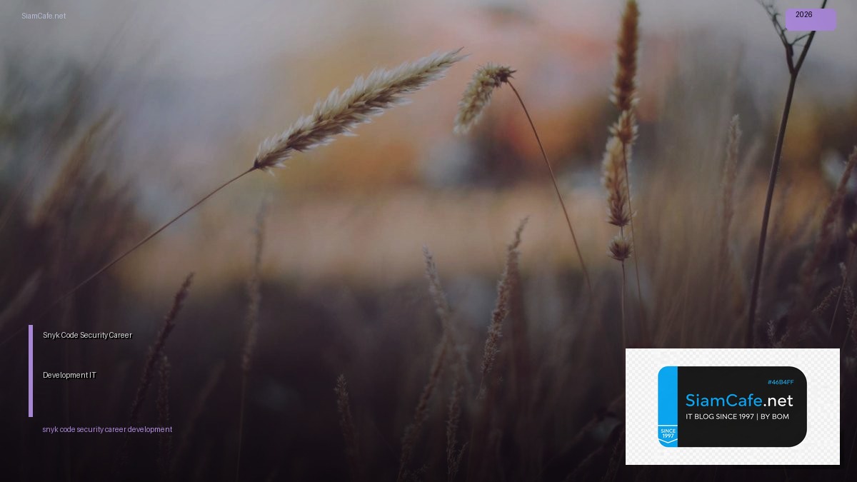 Snyk Code Security Career Development IT | SiamCafe Blog