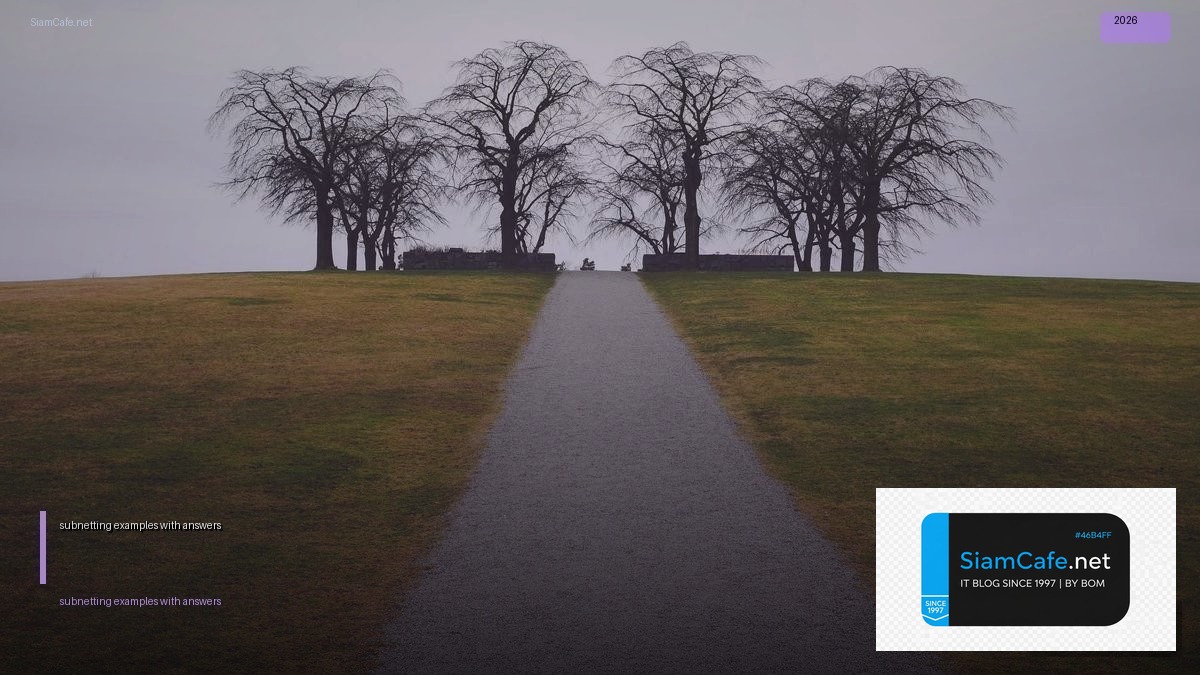 subnetting examples with answers — คู่มือฉบับสมบูรณ์ 2026 | SiamCafe Blog