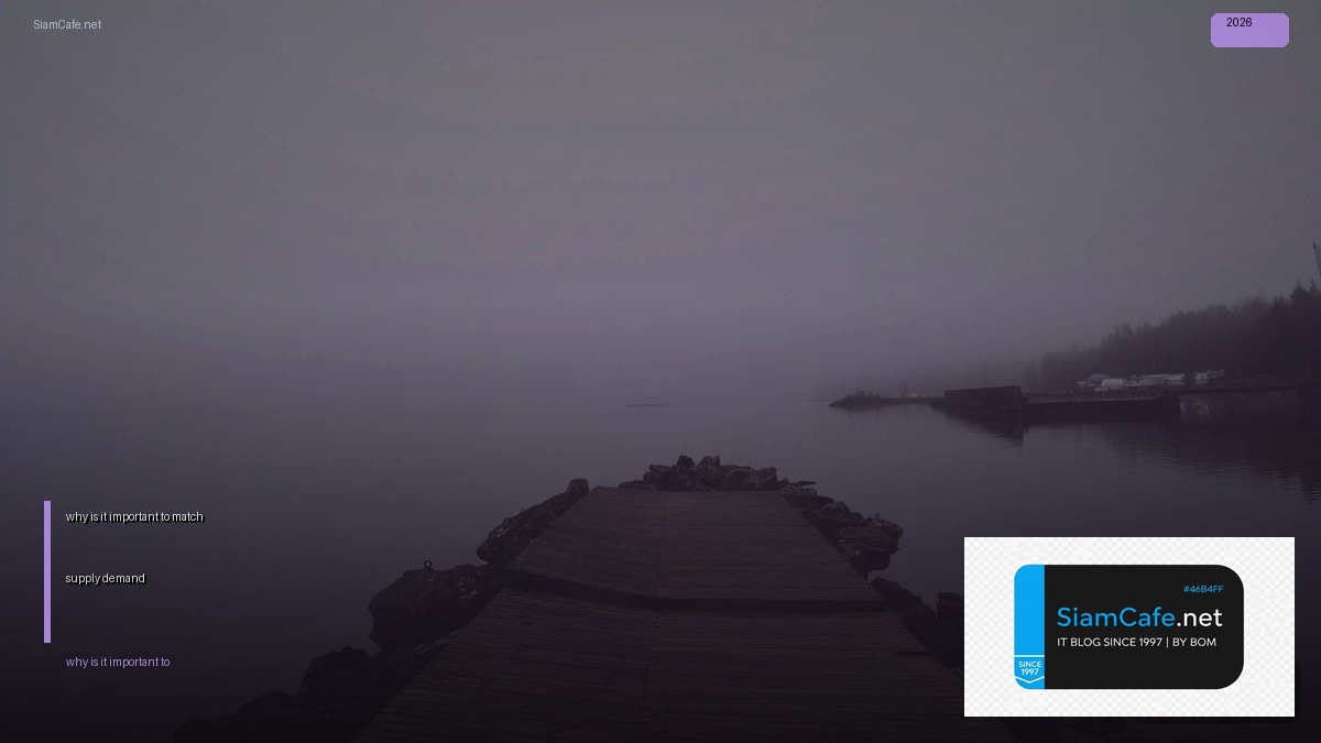 why is it important to match supply and demand — คู่มือฉบับสมบูรณ์ 2026 | SiamCafe Blog