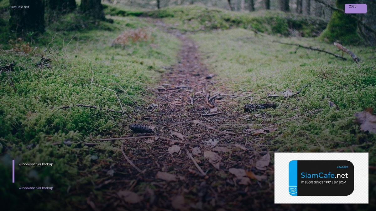 การใช้งาน windows server backup — คู่มือฉบับสมบูรณ์ 2026 | SiamCafe Blog